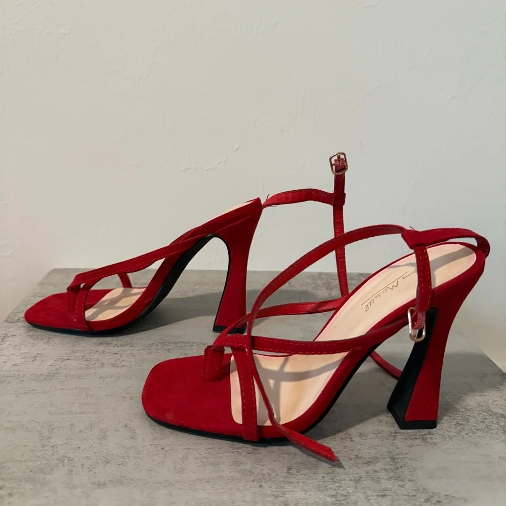 Red Anna Morellini strappy sandals Size 6 - Picture 4 of 6
